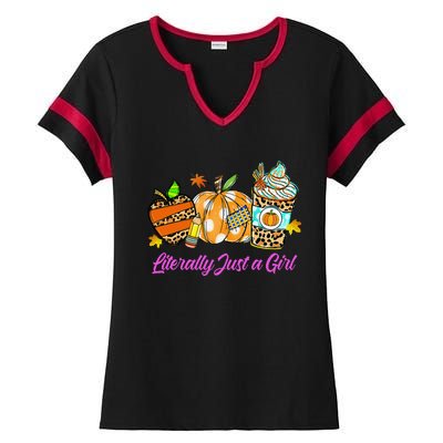 Literally Just A Girl Ladies Halftime Notch Neck Tee