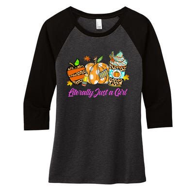 Literally Just A Girl Women's Tri-Blend 3/4-Sleeve Raglan Shirt