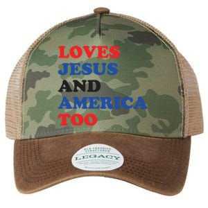 Loves Jesus And America Too 4th Of July Legacy Tie Dye Trucker Hat