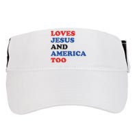 Loves Jesus And America Too 4th Of July Adult Drive Performance Visor