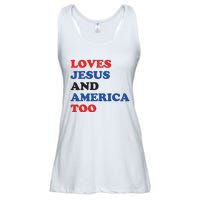 Loves Jesus And America Too 4th Of July Ladies Essential Flowy Tank