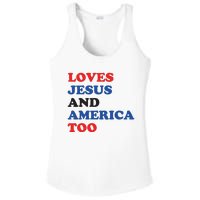 Loves Jesus And America Too 4th Of July Ladies PosiCharge Competitor Racerback Tank