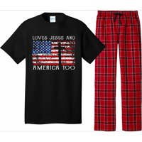 Loves Jesus And America Too Usa Patriotic Christian Pajama Set