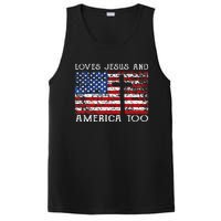 Loves Jesus And America Too Usa Patriotic Christian PosiCharge Competitor Tank