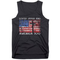 Loves Jesus And America Too Usa Patriotic Christian Tank Top