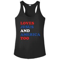 Loves Jesus And America Too 4th Of July Ladies PosiCharge Competitor Racerback Tank