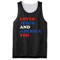 Loves Jesus And America Too 4th Of July Mesh Reversible Basketball Jersey Tank