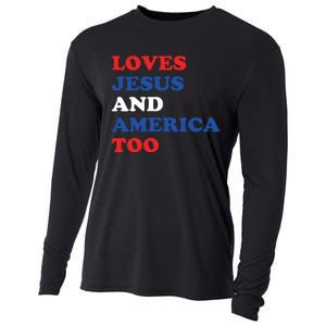 Loves Jesus And America Too 4th Of July Cooling Performance Long Sleeve Crew