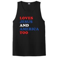 Loves Jesus And America Too 4th Of July PosiCharge Competitor Tank