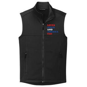 Loves Jesus And America Too 4th Of July Collective Smooth Fleece Vest