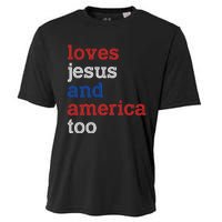 Loves Jesus And America Too 4th Of July Cooling Performance Crew T-Shirt