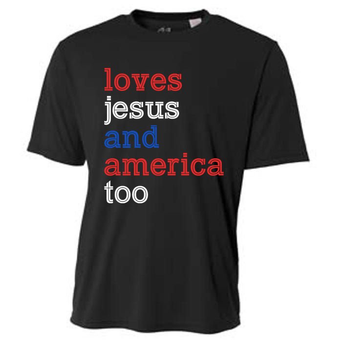 Loves Jesus And America Too 4th Of July Cooling Performance Crew T-Shirt