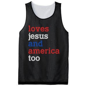 Loves Jesus And America Too 4th Of July Mesh Reversible Basketball Jersey Tank