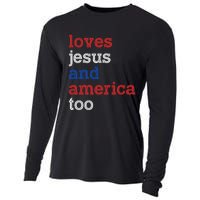 Loves Jesus And America Too 4th Of July Cooling Performance Long Sleeve Crew