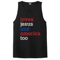 Loves Jesus And America Too 4th Of July PosiCharge Competitor Tank