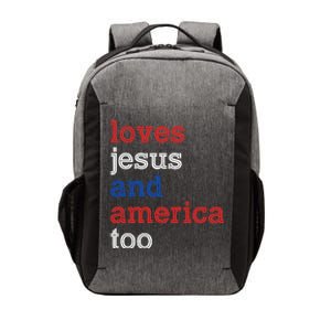 Loves Jesus And America Too 4th Of July Vector Backpack