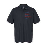 Loves Jesus And America Too 4th of July Proud Wo Softstyle Adult Sport Polo