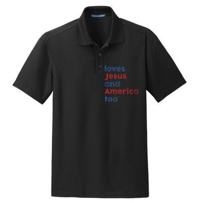 Loves Jesus And America Too 4th of July Proud Wo Dry Zone Grid Polo