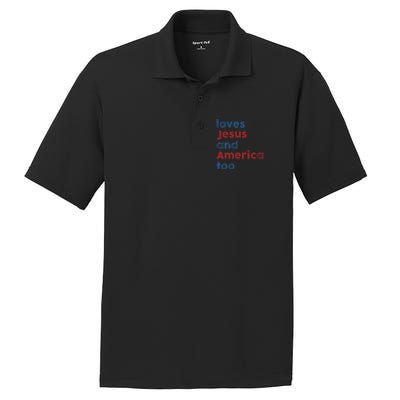 Loves Jesus And America Too 4th of July Proud Wo PosiCharge RacerMesh Polo