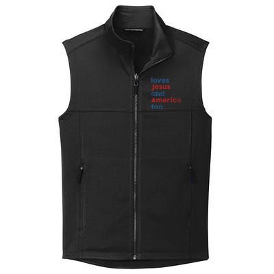 Loves Jesus And America Too 4th of July Proud Wo Collective Smooth Fleece Vest