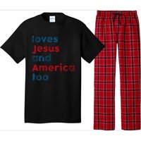 Loves Jesus And America Too Patriotic Proud Pajama Set