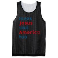 Loves Jesus And America Too Patriotic Proud Mesh Reversible Basketball Jersey Tank