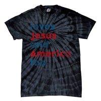 Loves Jesus And America Too Patriotic Proud Tie-Dye T-Shirt