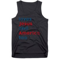 Loves Jesus And America Too Patriotic Proud Tank Top