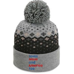 Loves Jesus and America Too The Baniff Cuffed Pom Beanie