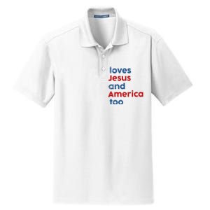 Loves Jesus and America Too Dry Zone Grid Polo