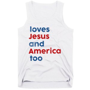 Loves Jesus and America Too Tank Top