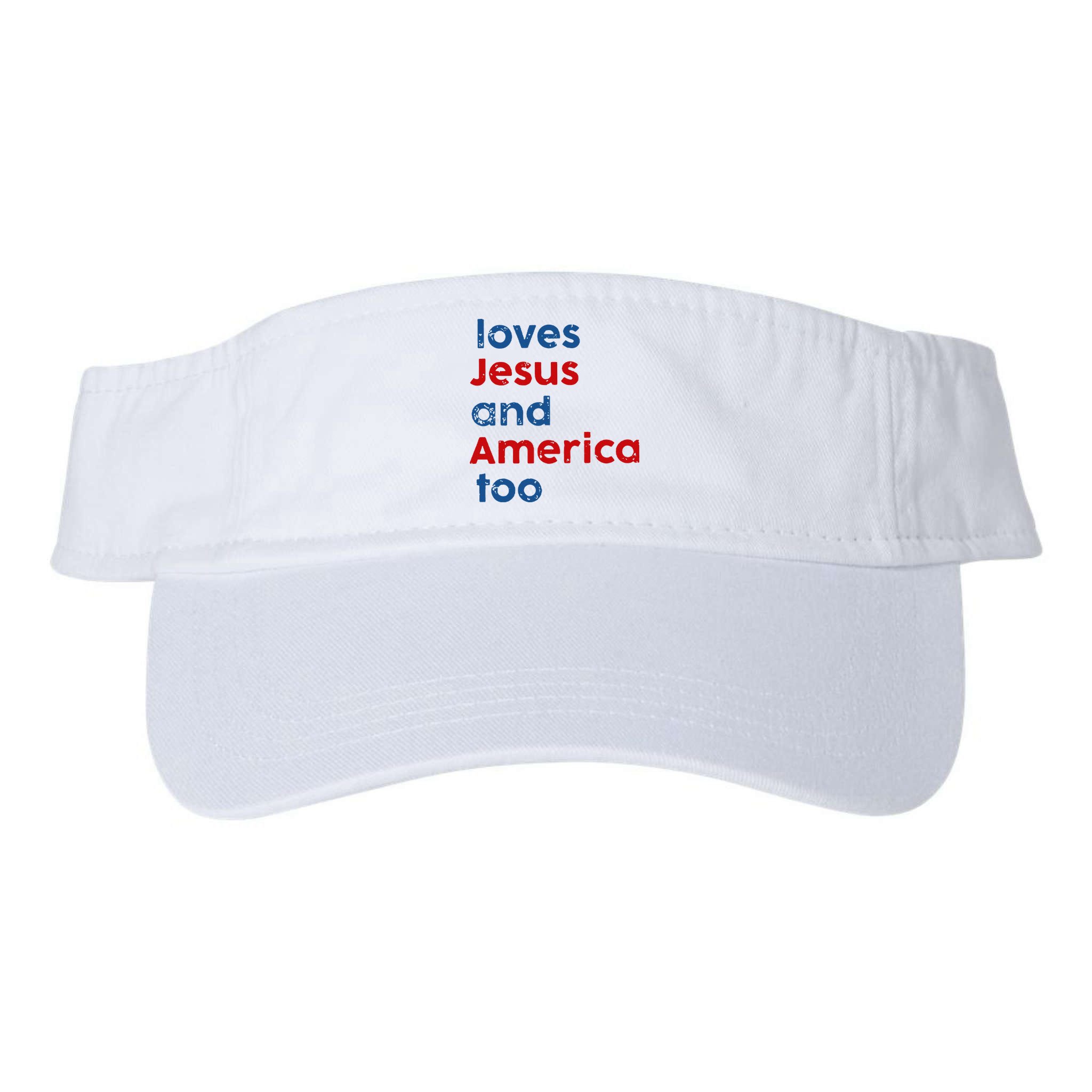 Loves Jesus and America Too Visor