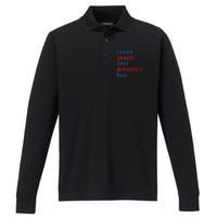 Loves Jesus And America Too Patriotic  Proud Performance Long Sleeve Polo