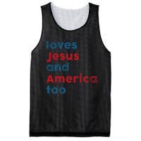 Loves Jesus And America Too Patriotic  Proud Mesh Reversible Basketball Jersey Tank