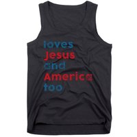 Loves Jesus And America Too Patriotic  Proud Tank Top