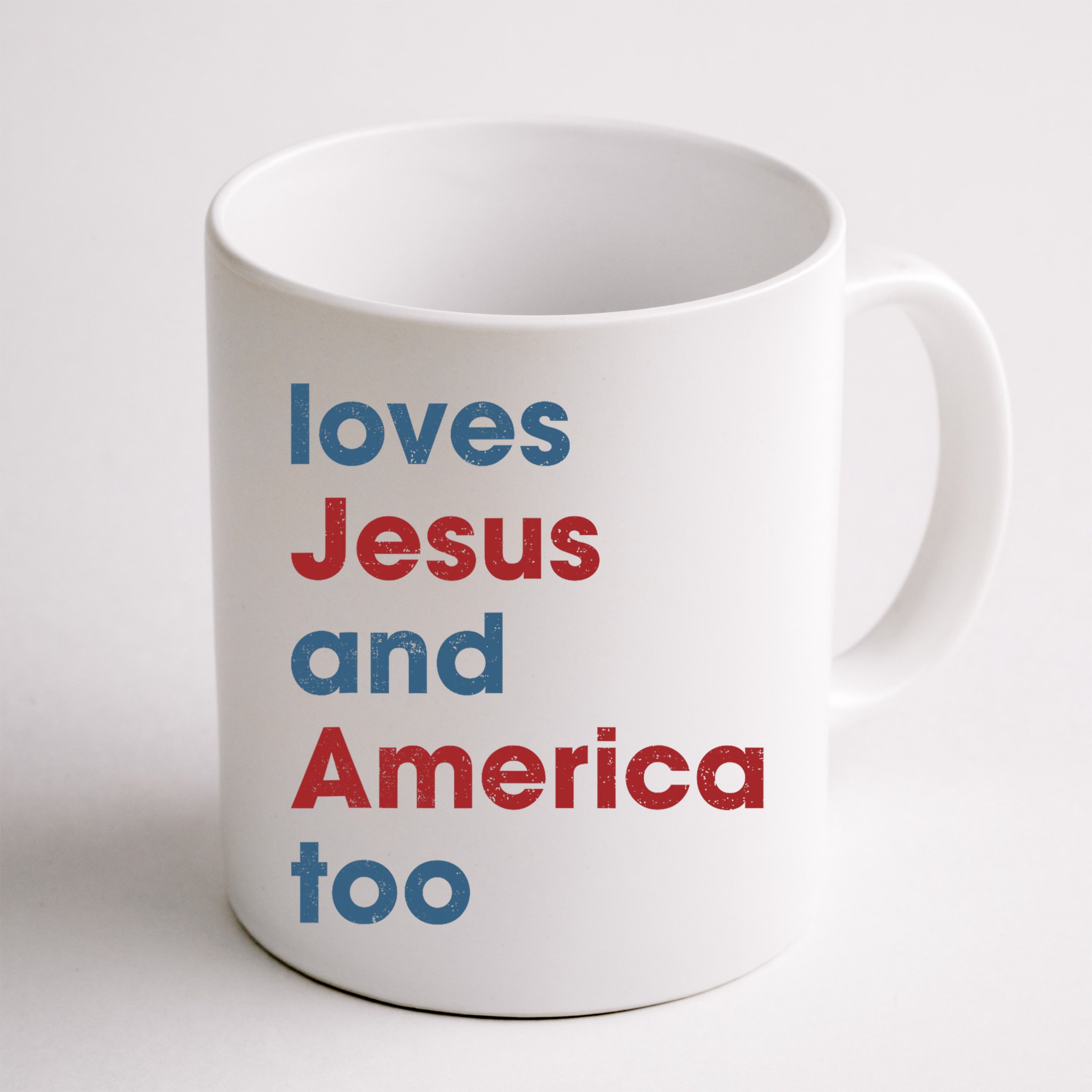 Loves Jesus And America Too Christian Patriot Mug