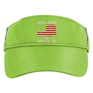 Loves Jesus And America Too USA Patriotic Christian Adult Drive Performance Visor