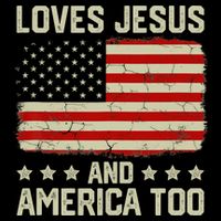 Loves Jesus And America Too USA Patriotic Christian 16 in Basic Backpack