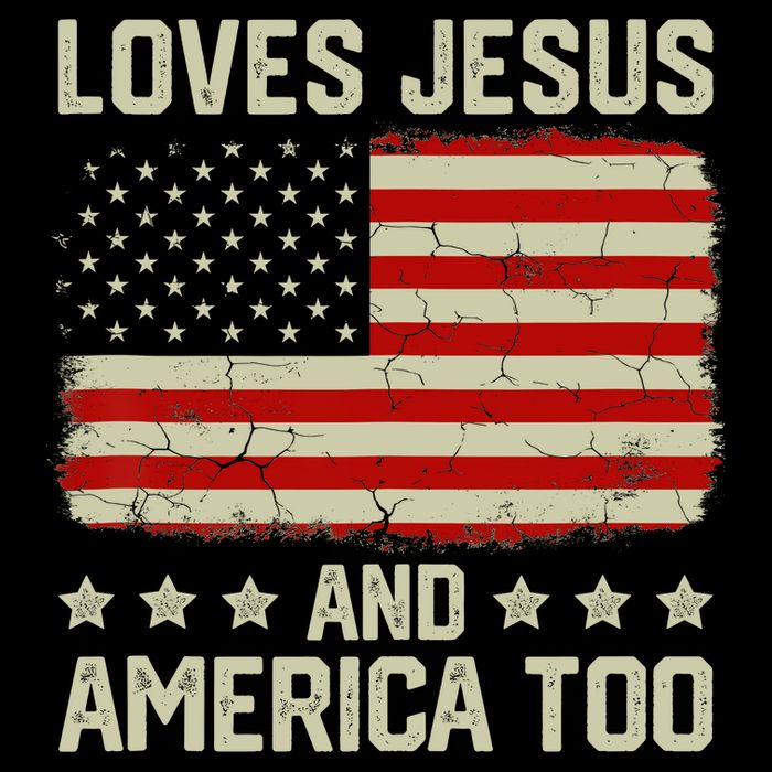 Loves Jesus And America Too USA Patriotic Christian 16 in Basic Backpack