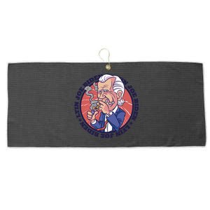 Lyin Joe Biden Smoking Joint Funny Large Microfiber Waffle Golf Towel