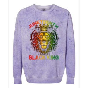 Lion Juneteenth Black King Melanin Father Dad Colorblast Crewneck Sweatshirt