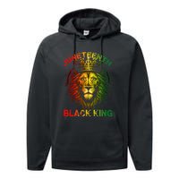 Lion Juneteenth Black King Melanin Father Dad Performance Fleece Hoodie