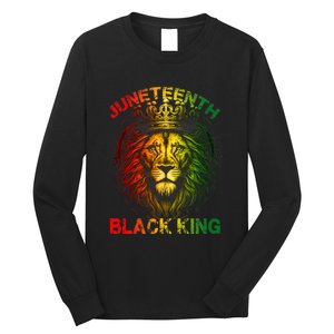 Lion Juneteenth Black King Melanin Father Dad Long Sleeve Shirt