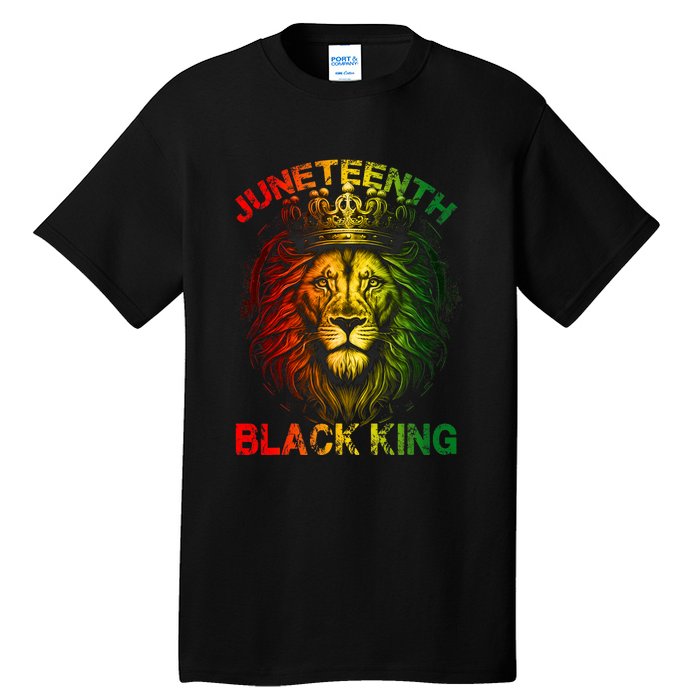 Lion Juneteenth Black King Melanin Father Dad Tall T-Shirt