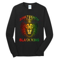 Lion Juneteenth Black King Melanin Father Dad Tall Long Sleeve T-Shirt