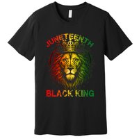 Lion Juneteenth Black King Melanin Father Dad Premium T-Shirt