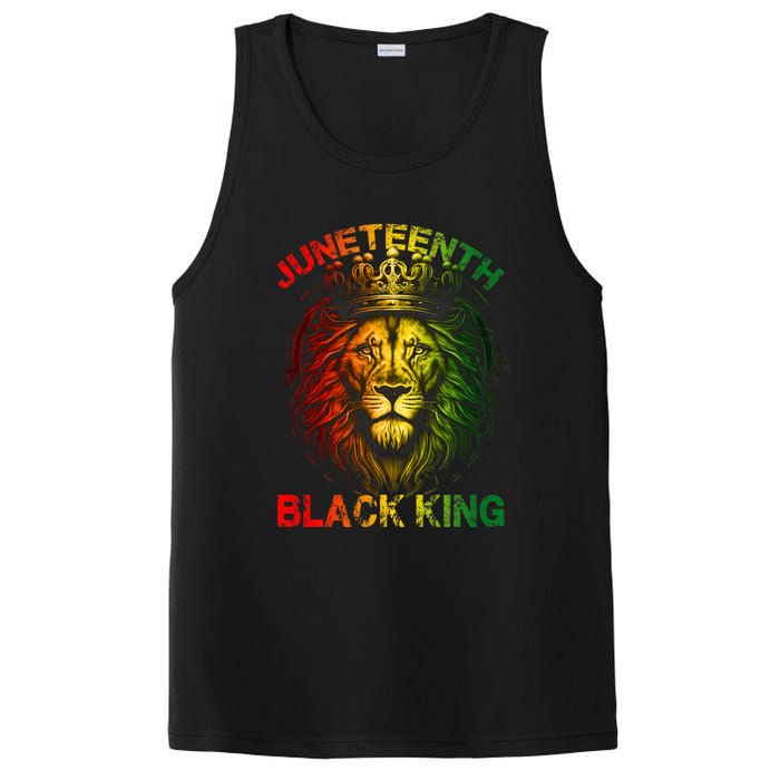 Lion Juneteenth Black King Melanin Father Dad PosiCharge Competitor Tank