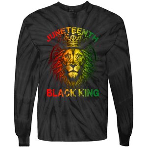 Lion Juneteenth Black King Melanin Father Dad Tie-Dye Long Sleeve Shirt