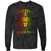 Lion Juneteenth Black King Melanin Father Dad Tie-Dye Long Sleeve Shirt