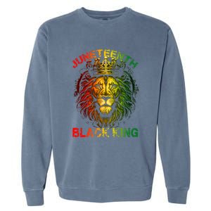 Lion Juneteenth Black King Melanin Father Dad Garment-Dyed Sweatshirt